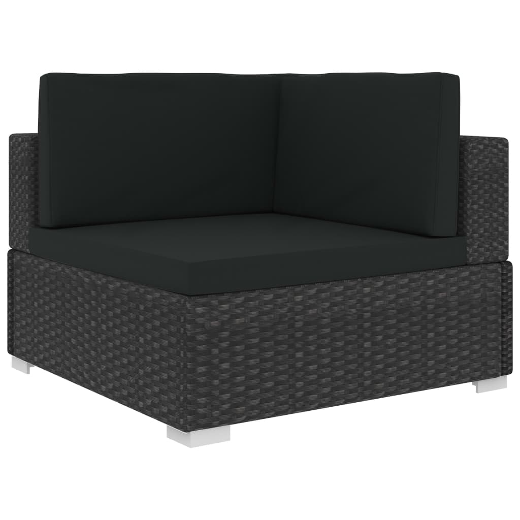 vidaXL Set Divani da Giardino 8 pz con Cuscini in Polyrattan Nero