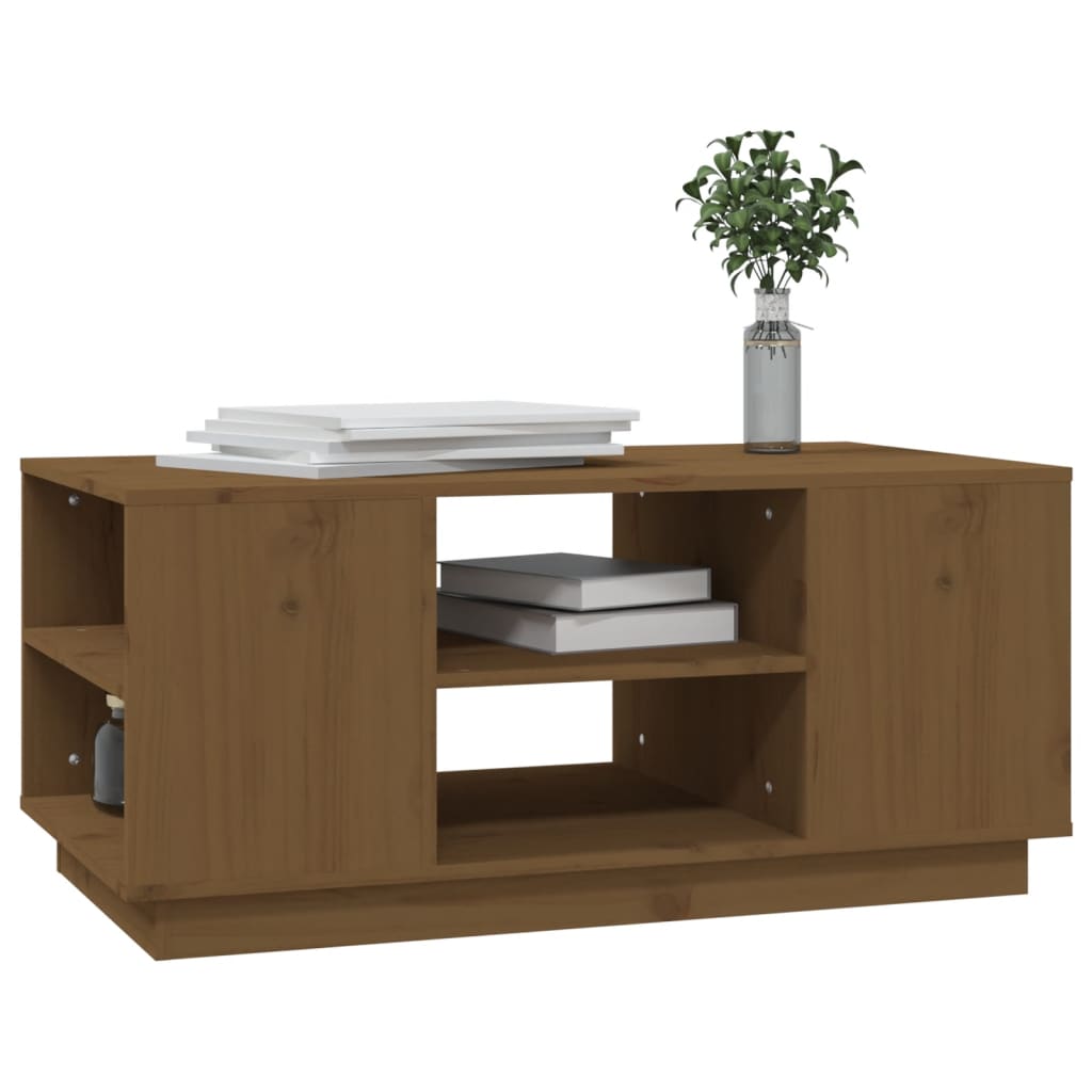 vidaXL Tavolino da Salotto ambra 90x49x40,5 cm Legno Massello di Pino