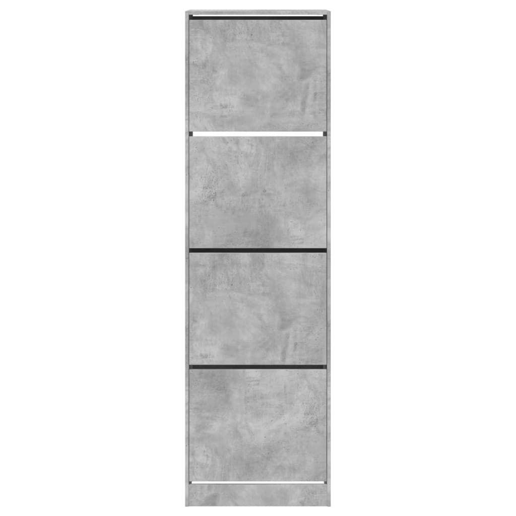 vidaXL Scarpiera 4 Cassetti Ribaltabili Grigio Cemento 60x42x204 cm