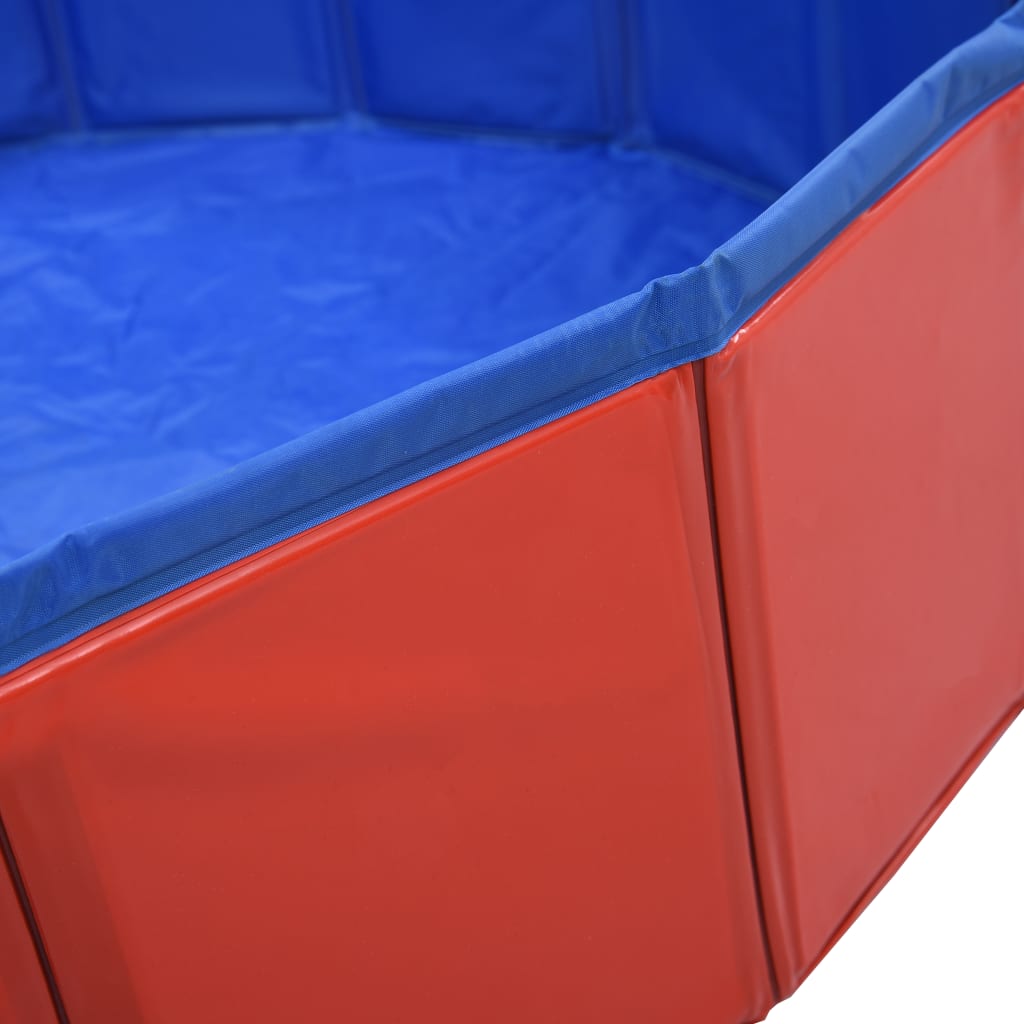 vidaXL Piscina per Cani Pieghevole Rossa 80x20 cm in PVC