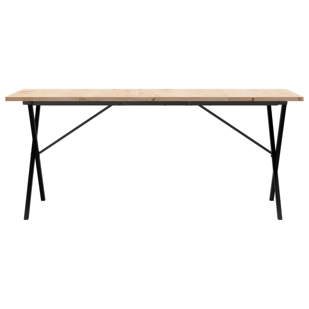 vidaXL Tavolo da Pranzo Telaio a X 180x90x75,5 cm Legno Pino e Acciaio