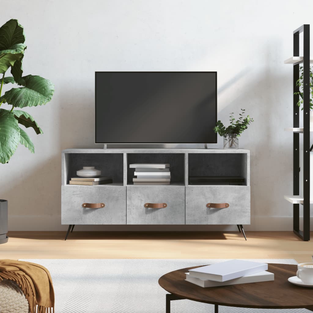 vidaXL Mobile Porta TV Grigio Cemento 102x36x50 cm Legno Multistrato