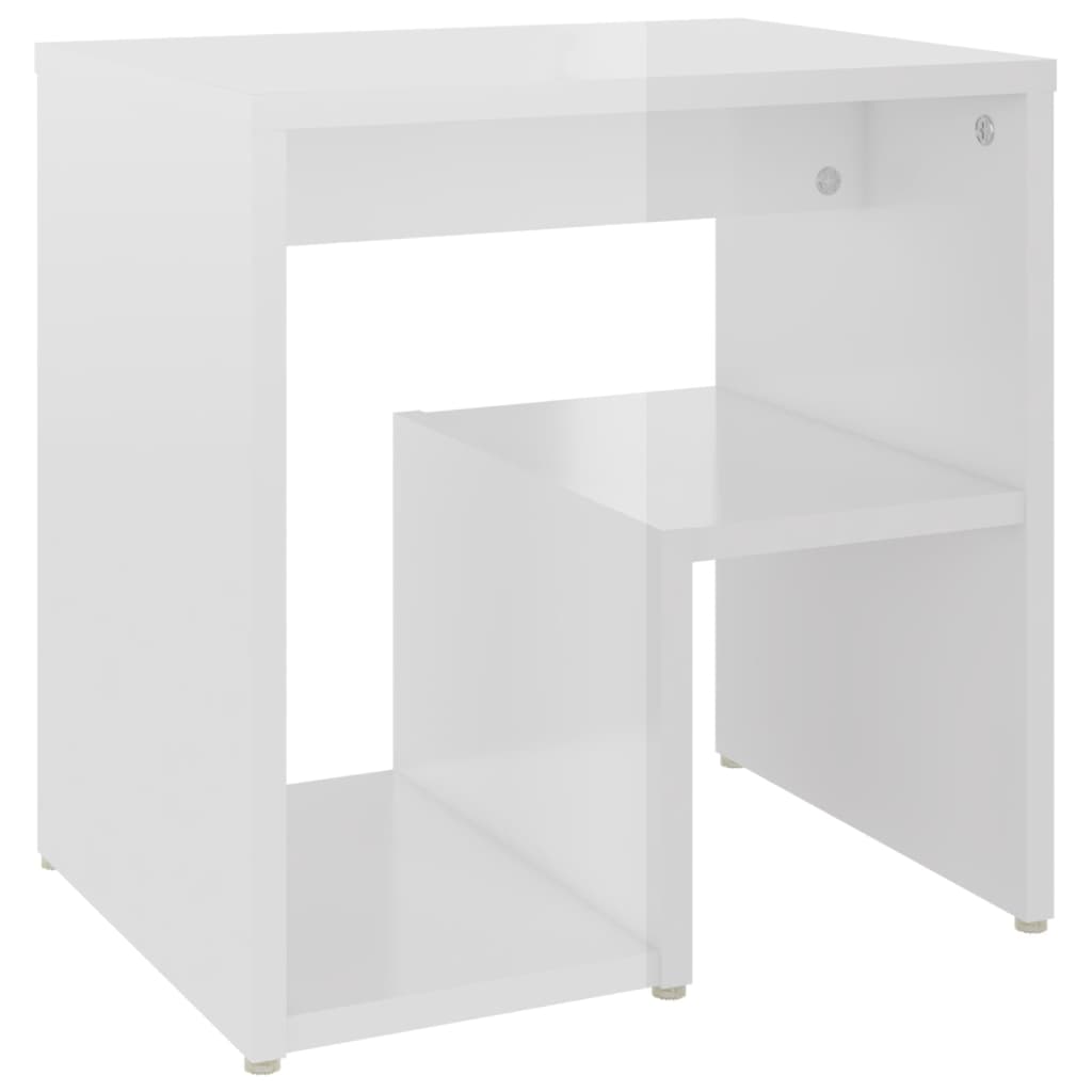 vidaXL Comodino Bianco Lucido 40x30x40 cm in Legno Multistrato