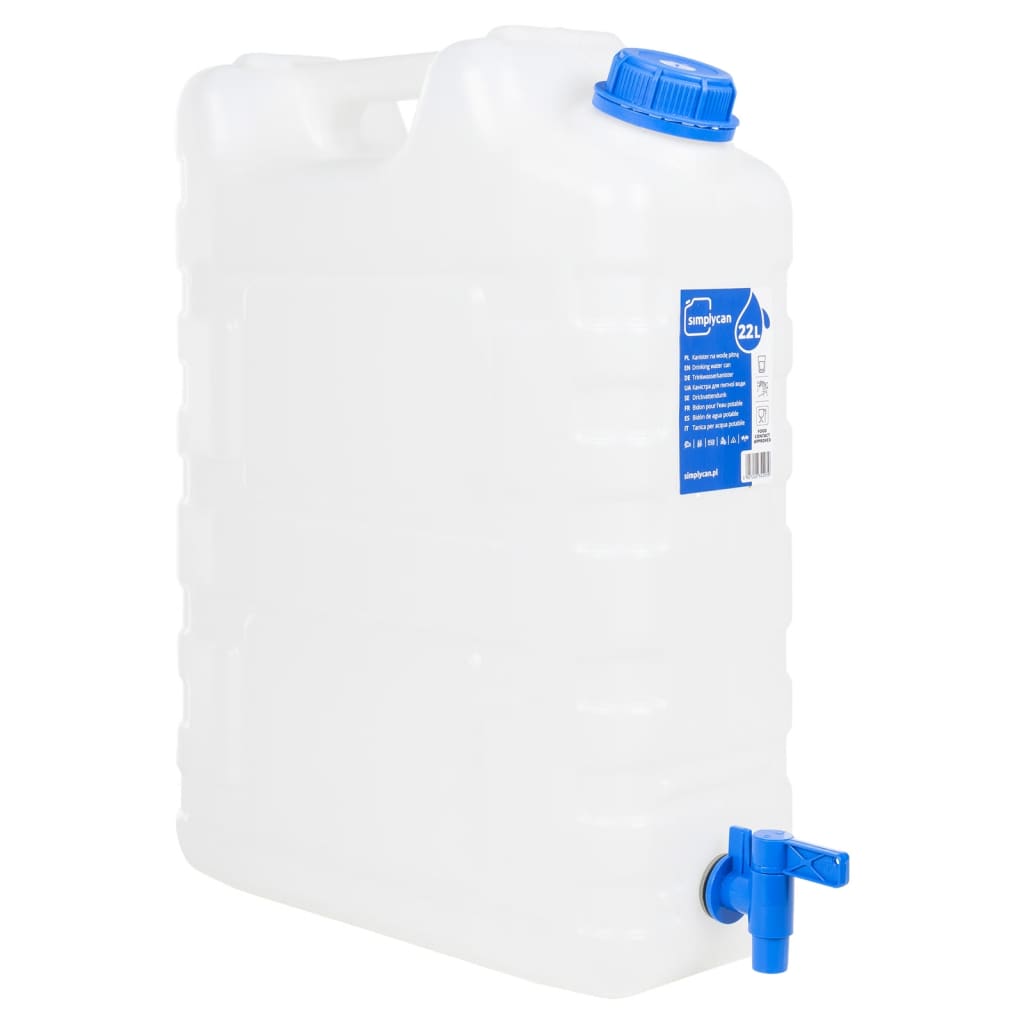 vidaXL Contenitore Acqua con Rubinetto Trasparente 20 L in Plastica