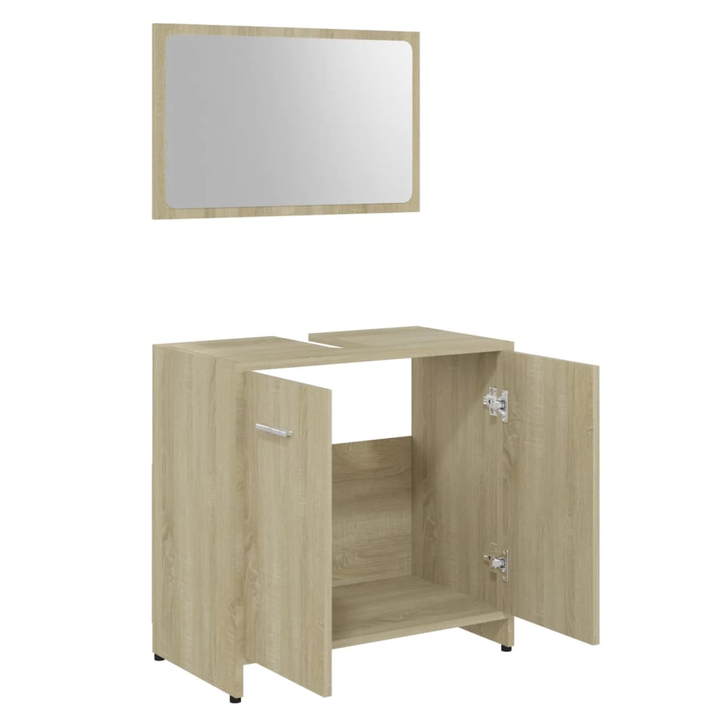 vidaXL Set Mobili da Bagno Rovere Sonoma in Legno Multistrato