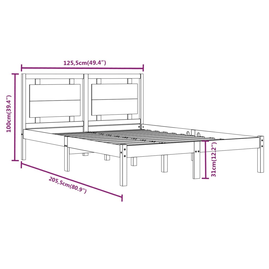 vidaXL Giroletto ambra in Legno Massello 120x200 cm