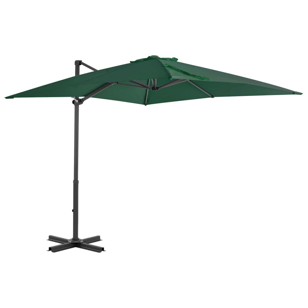 vidaXL Ombrellone a Sbalzo con Palo in Alluminio 250x250 cm Verde