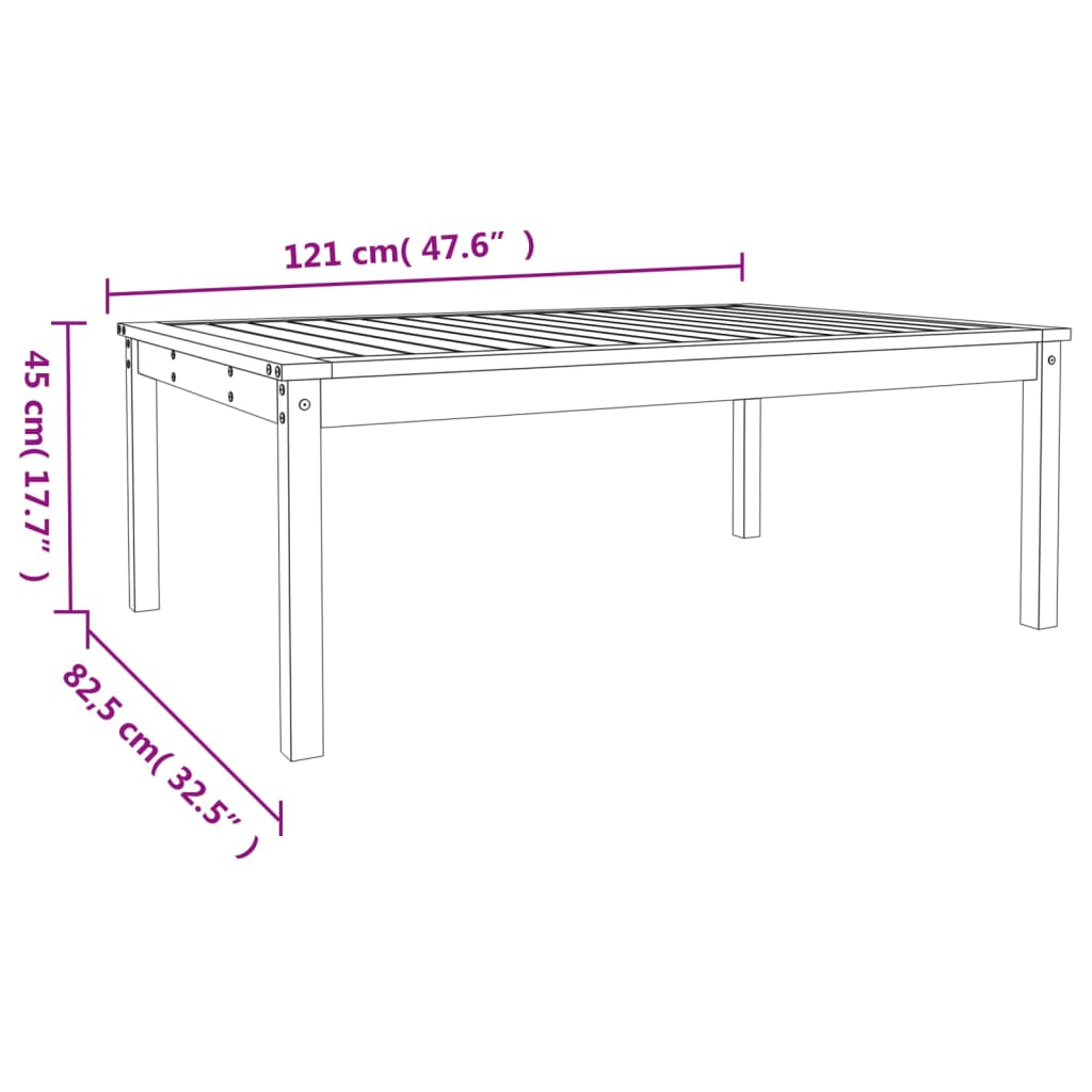 vidaXL Tavolo da Giardino 121x82,5x45 cm in Legno Massello di Douglas