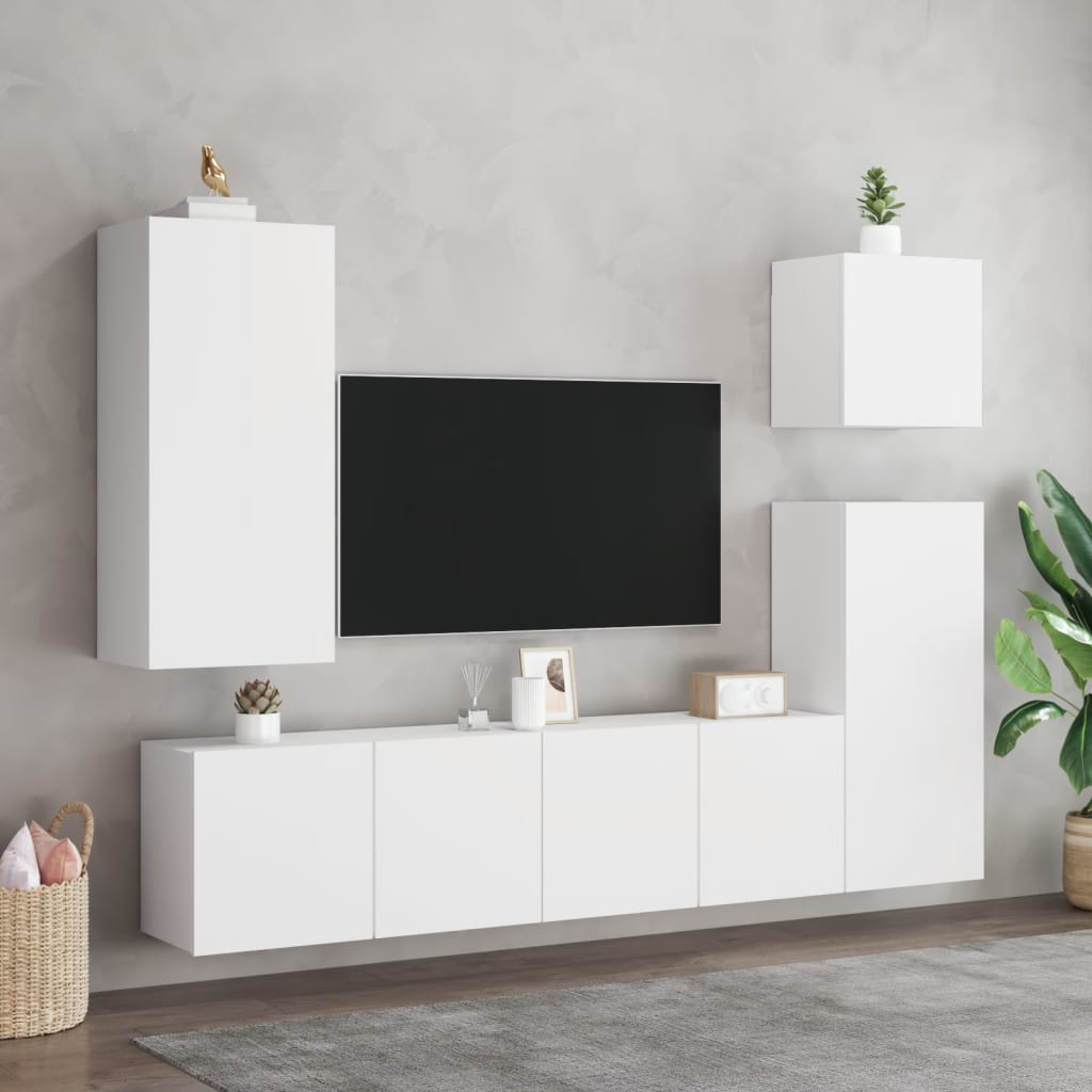 vidaXL Mobile TV a Parete Bianco 40,5x30x90 cm in Legno Multistrato