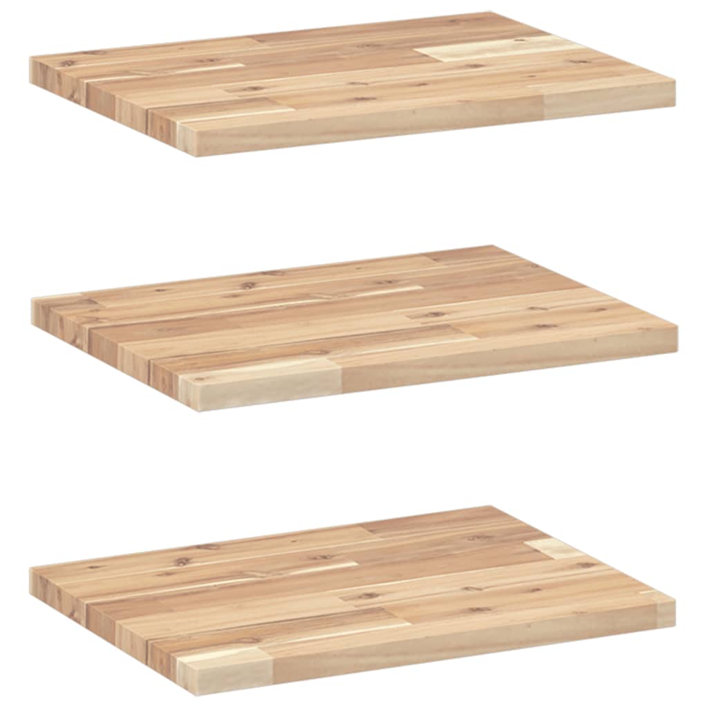 vidaXL Mensole da Parete 3 pz 60x30x2 cm Legno Acacia Non Trattato