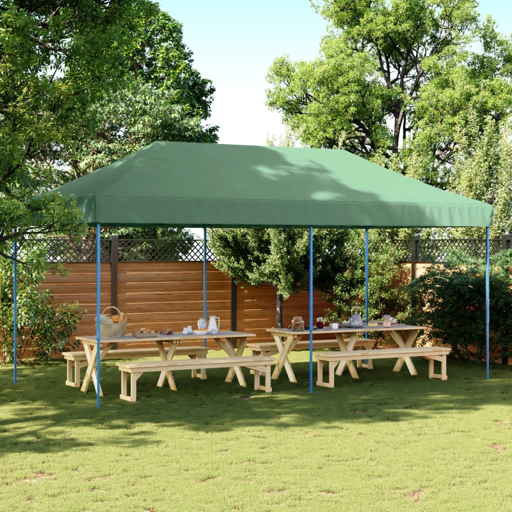 vidaXL Tenda da Festa Pieghevole Pop-Up Verde 580x292x315 cm