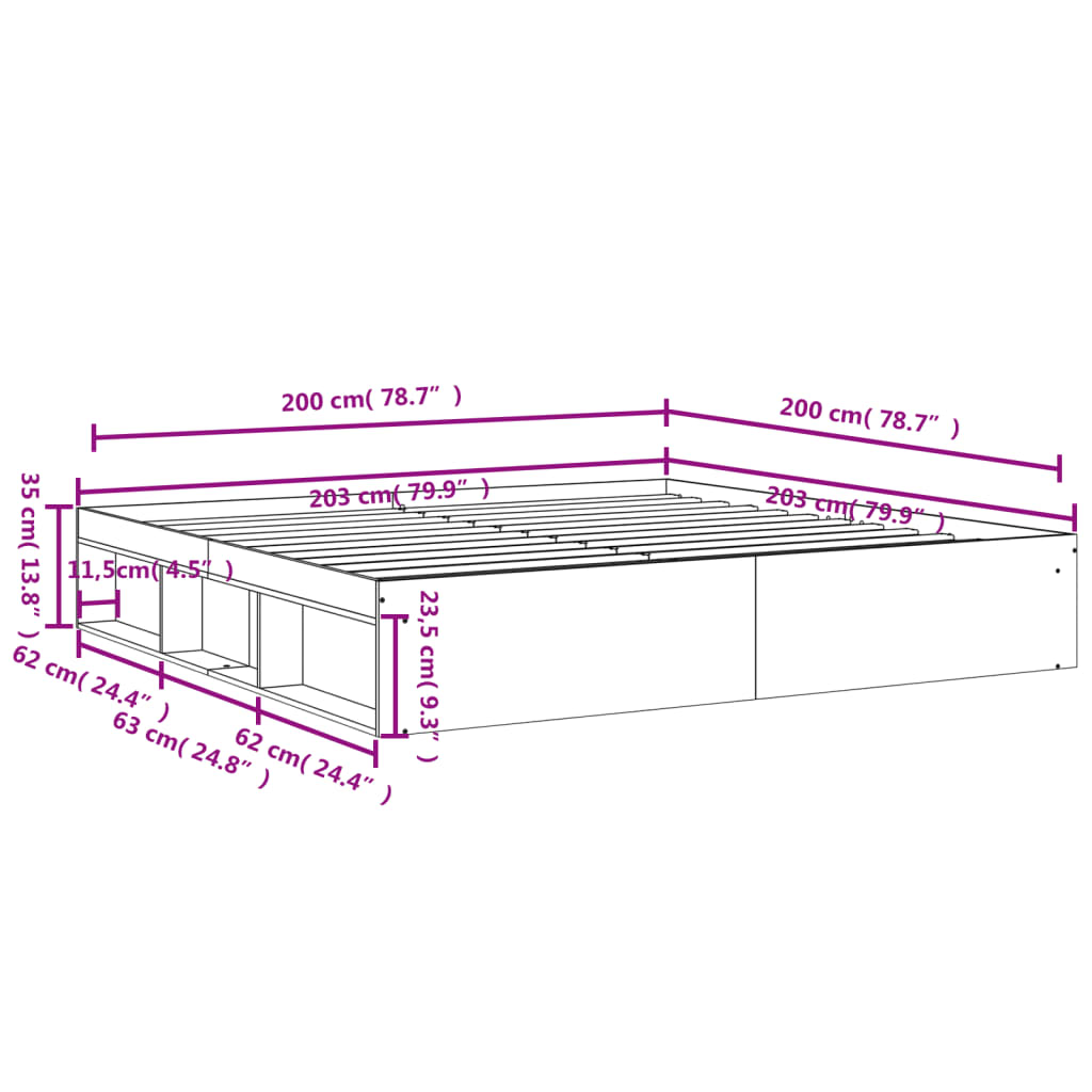 vidaXL Giroletto Bianco 200x200 cm