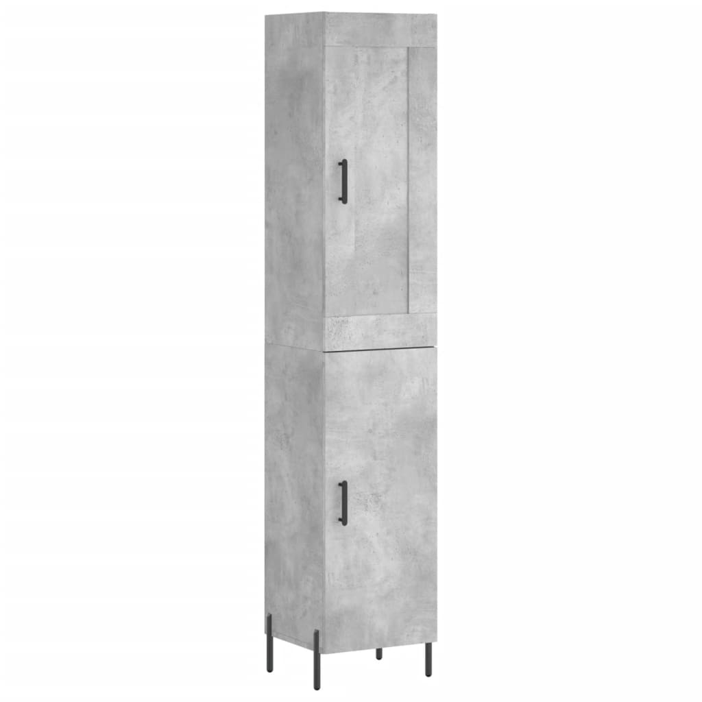 vidaXL Credenza Grigio Cemento 34,5x34x180 cm in Legno Multistrato