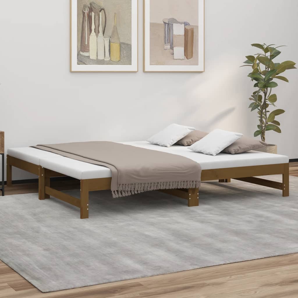 vidaXL Dormeuse Estraibile Ambra 2x(75x190) cm Legno Massello di Pino