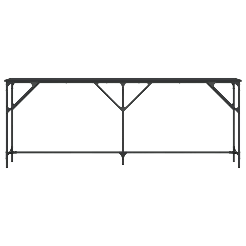 vidaXL Tavolino Consolle Nero 200x29x75 cm in Legno Multistrato