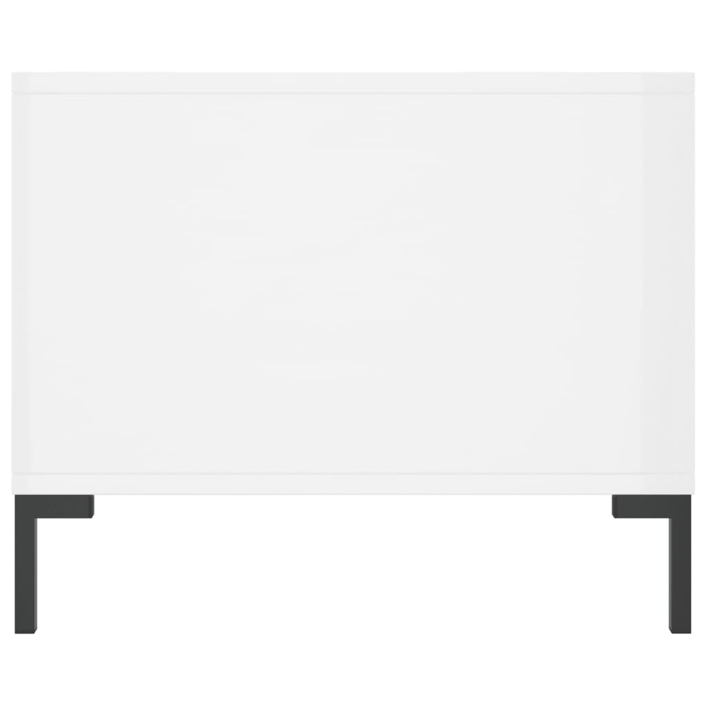 vidaXL Tavolino da Salotto Bianco Lucido 90x50x40 cm Legno Multistrato