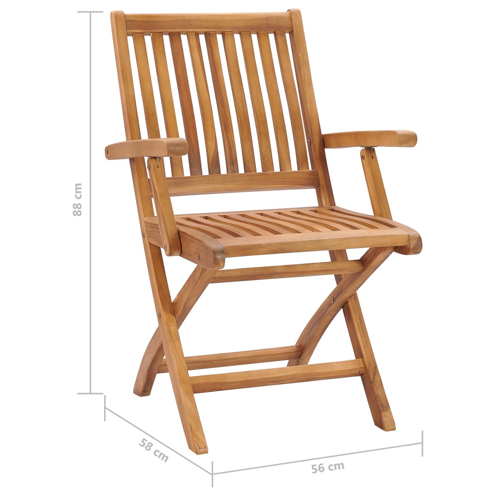 vidaXL Sedie da Giardino Pieghevoli 6 pz in Legno Massello di Teak