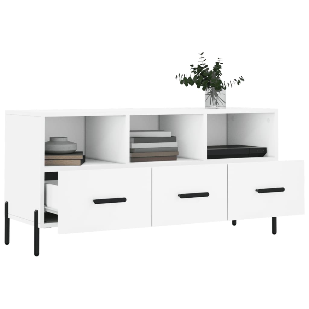 vidaXL Mobile Porta TV Bianco 102x36x50 cm in Legno Multistrato