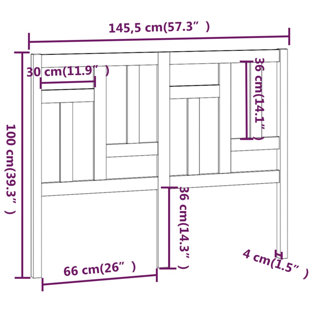 vidaXL Testiera per Letto Bianca 145,5x4x100 cm Legno Massello di Pino