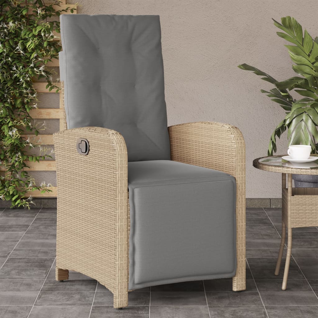 vidaXL Sedie da Giardino Reclinabili 2 pz con Poggiapiedi Polyrattan