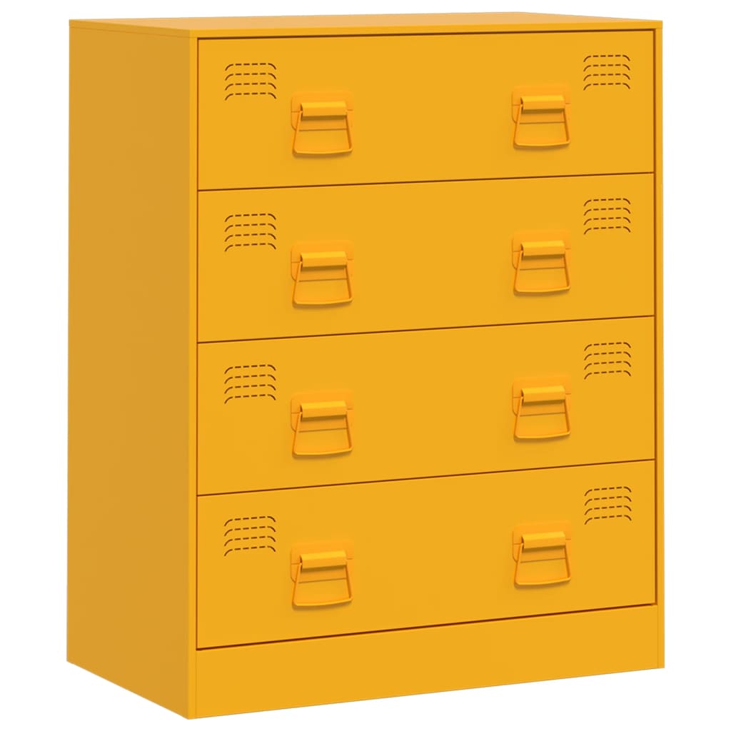 vidaXL Credenza Giallo Senape 67x39x83 cm in Acciaio