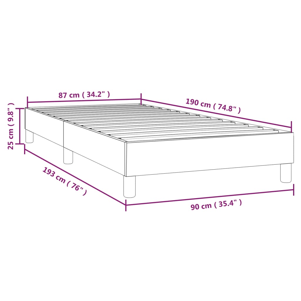 vidaXL Giroletto Cappuccino 90x190 cm in Similpelle