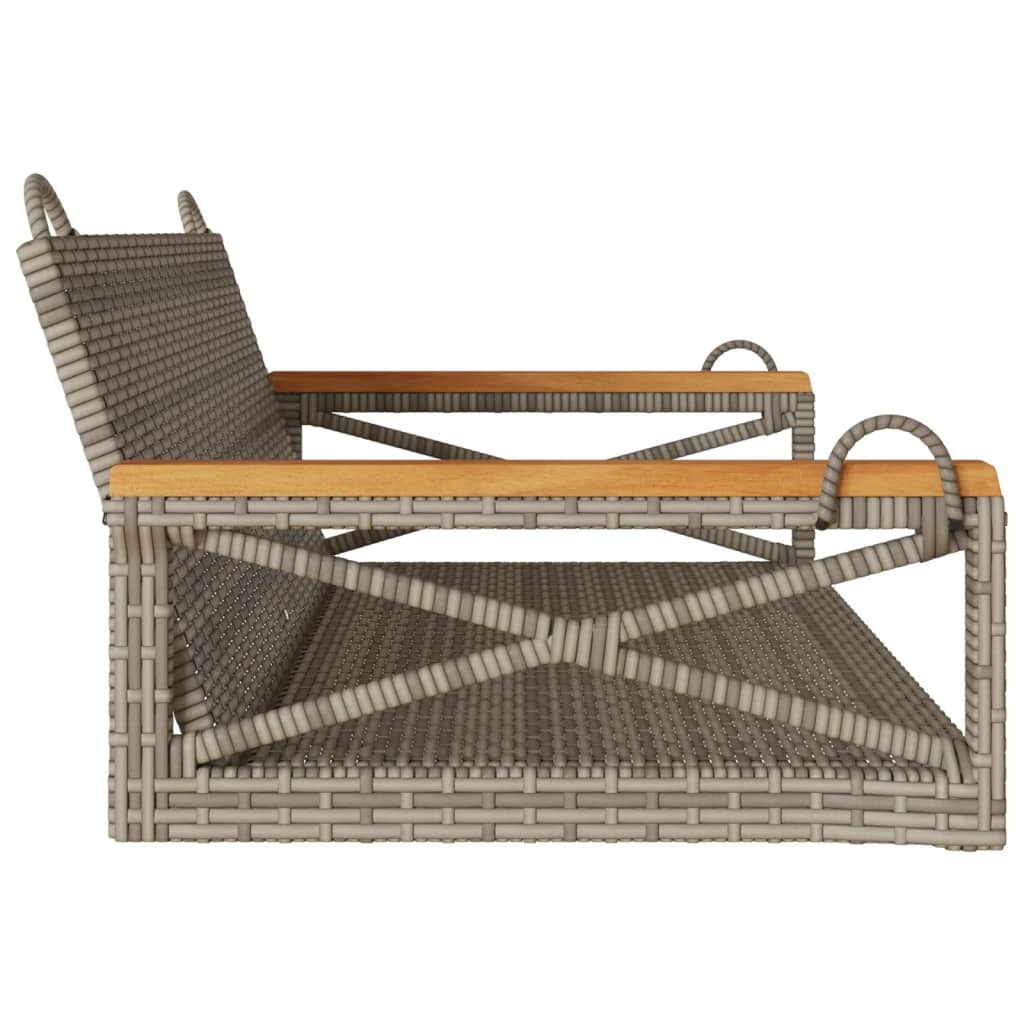 vidaXL Panchina Dondolo Grigia 109x62x40 cm in Polyrattan