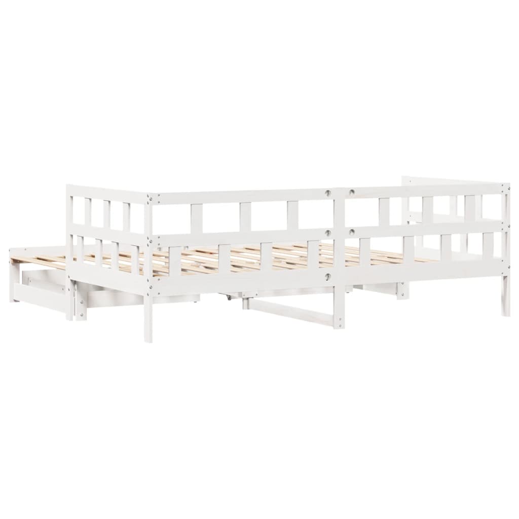 vidaXL Dormeuse Letto Estraibile e Cassetti Bianca 80x200cm Legno Pino