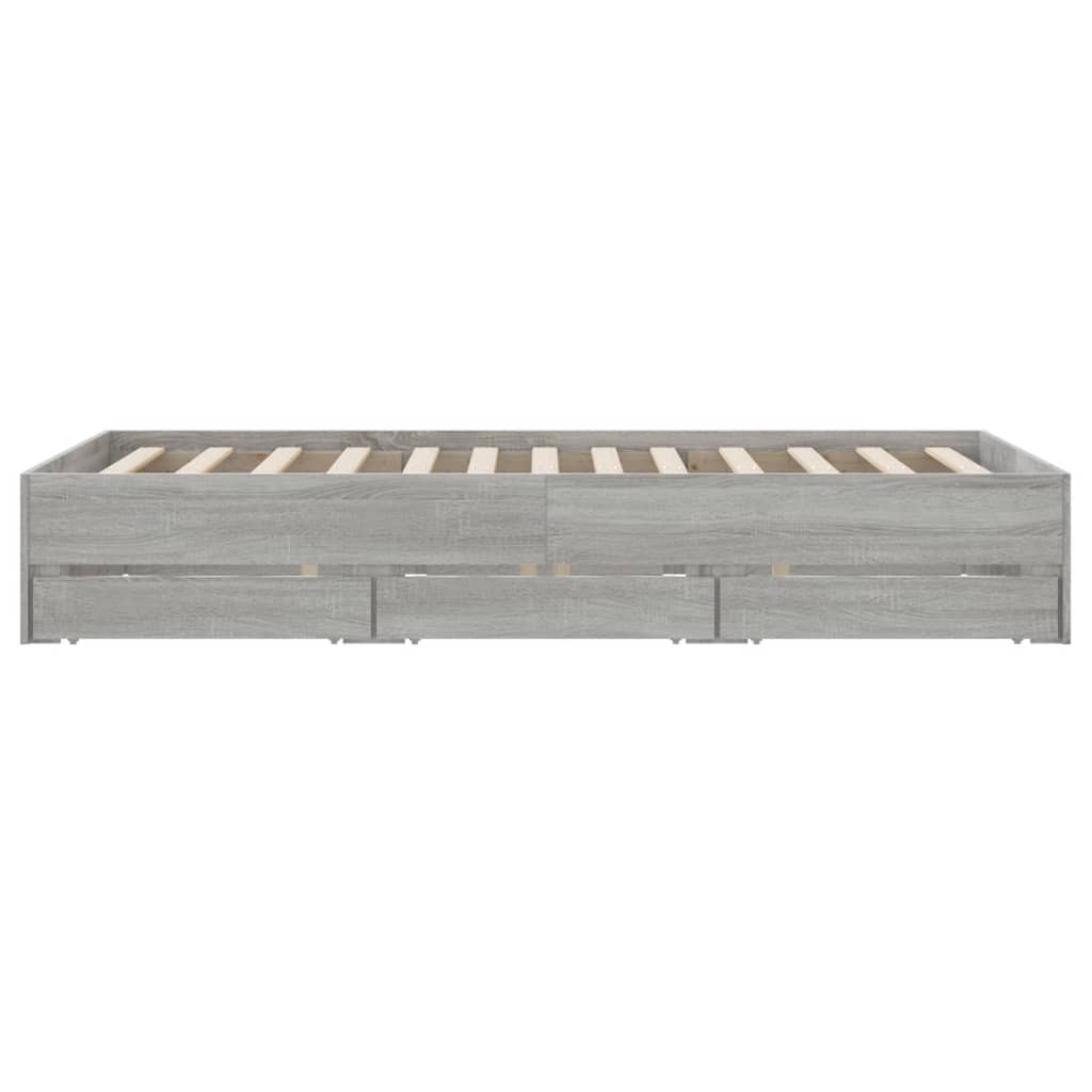 vidaXL Giroletto Cassetti Grigio Sonoma 135x190 cm Legno Multistrato