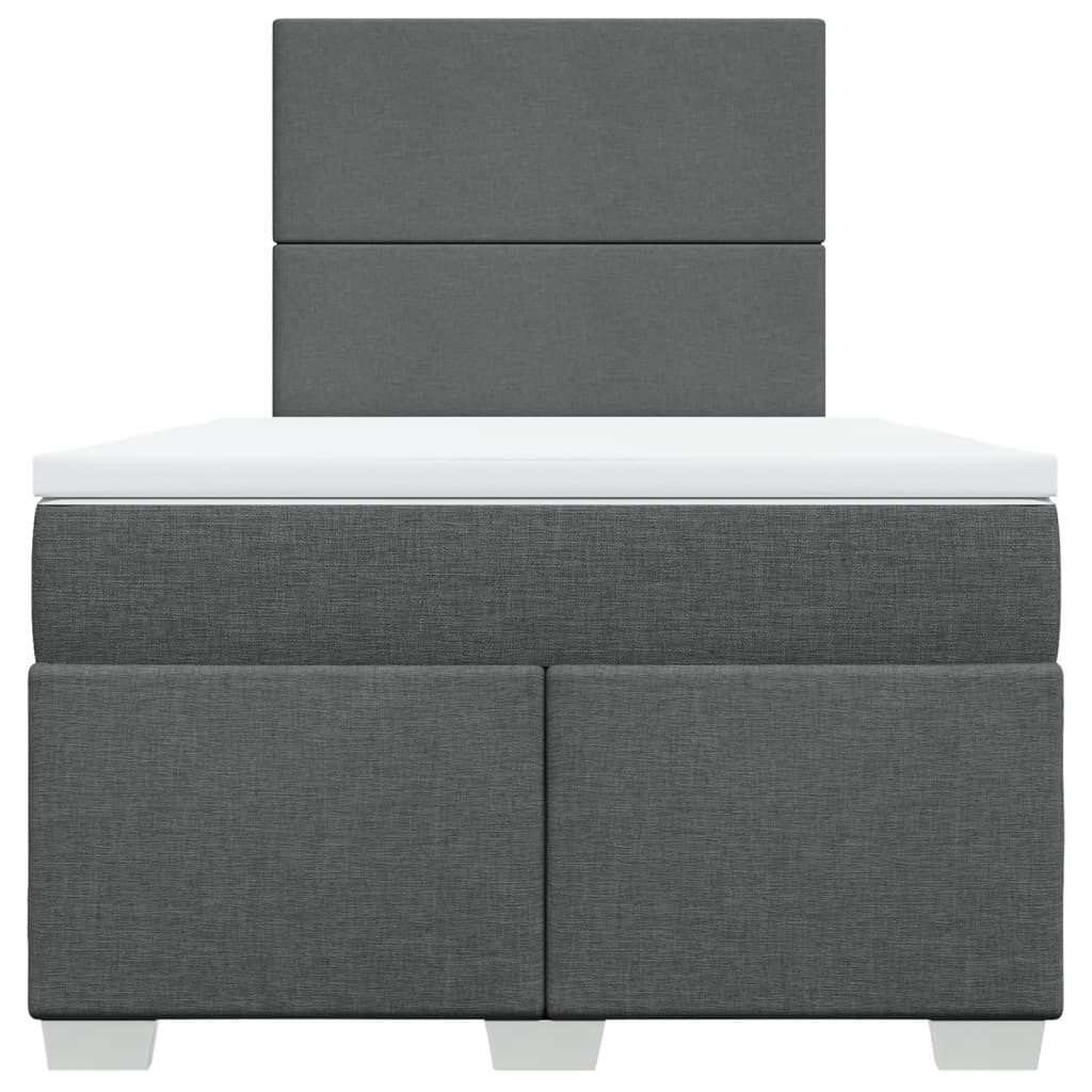 vidaXL Giroletto a Molle con Materasso Grigio Scuro 120x190cm Tessuto