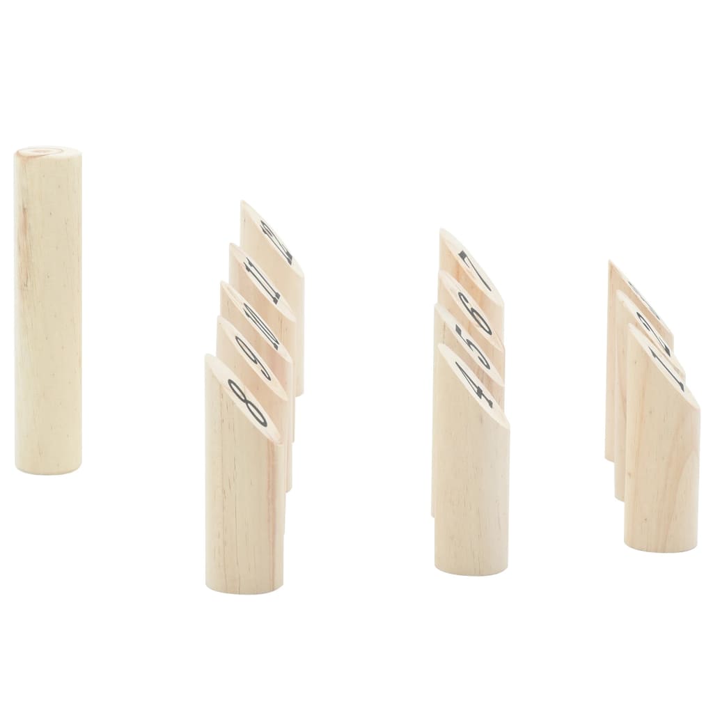 vidaXL Set Gioco Kubb Numerici 13pz con Custodia Legno Massello Pino