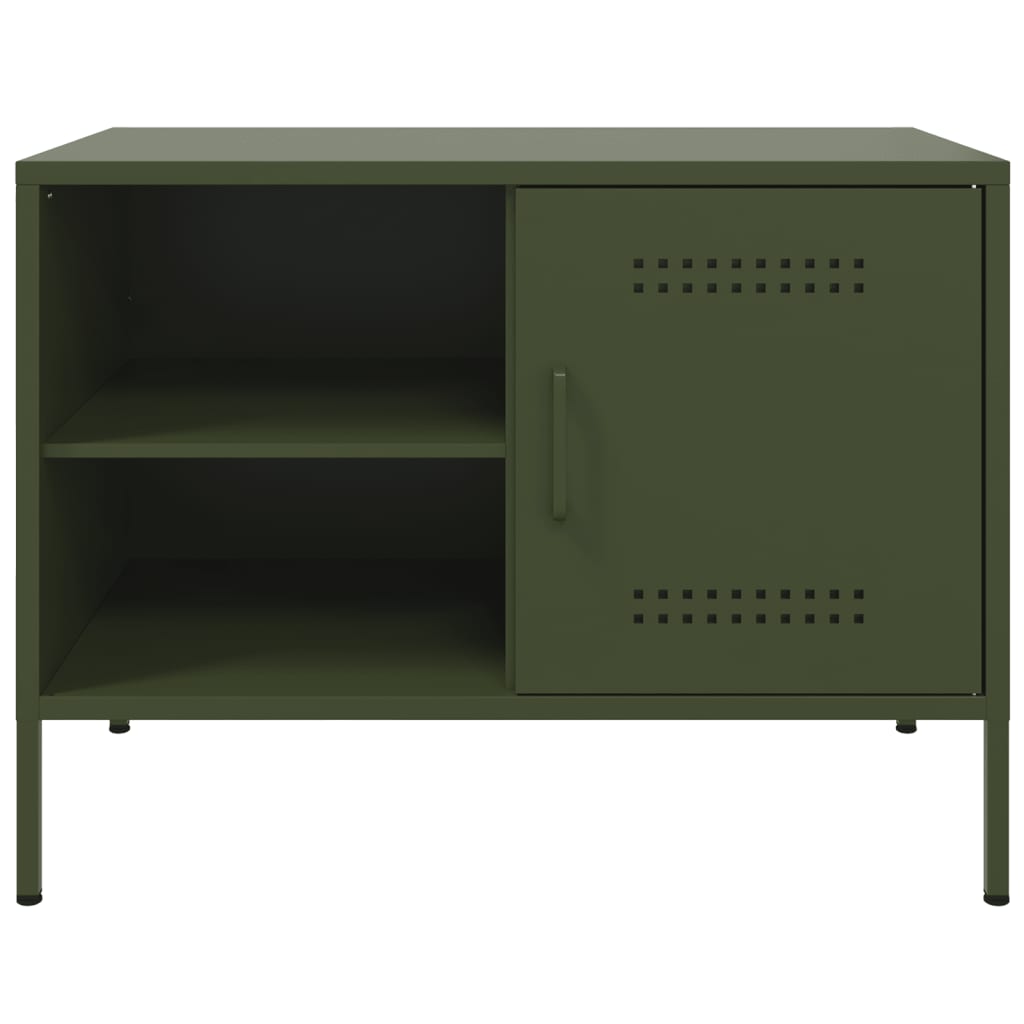 vidaXL Mobile TV Verde Oliva 68x39x50,5 cm in Acciaio