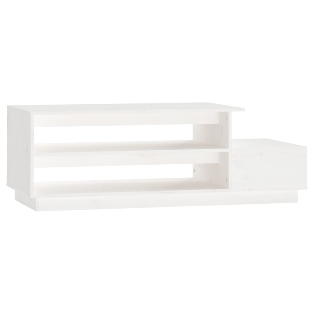 vidaXL Tavolino da Salotto Bianco 120x50x40,5cm Legno Massello di Pino