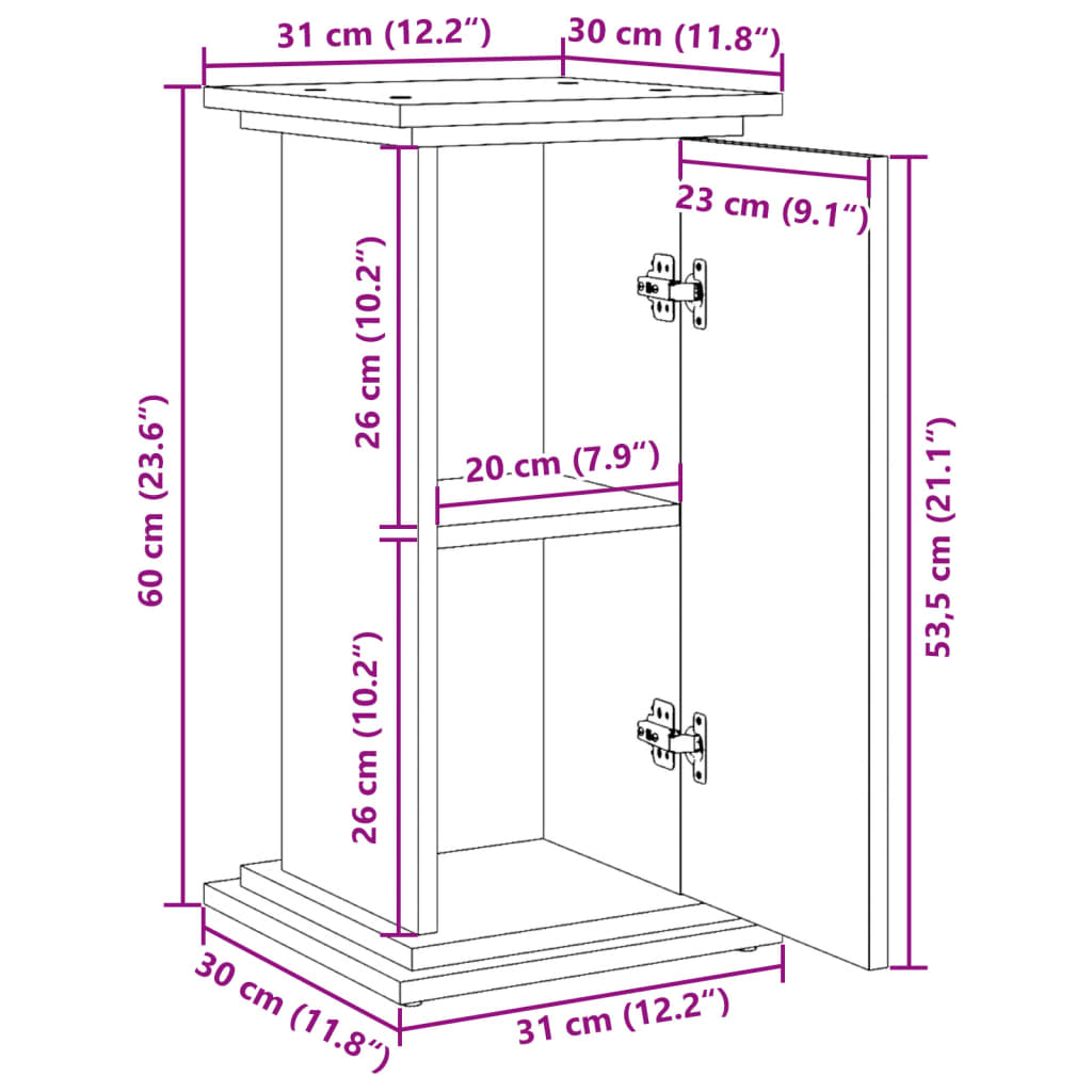 vidaXL Supporto Espositivo Portaoggetti Bianco 31x30x60 cm Truciolato