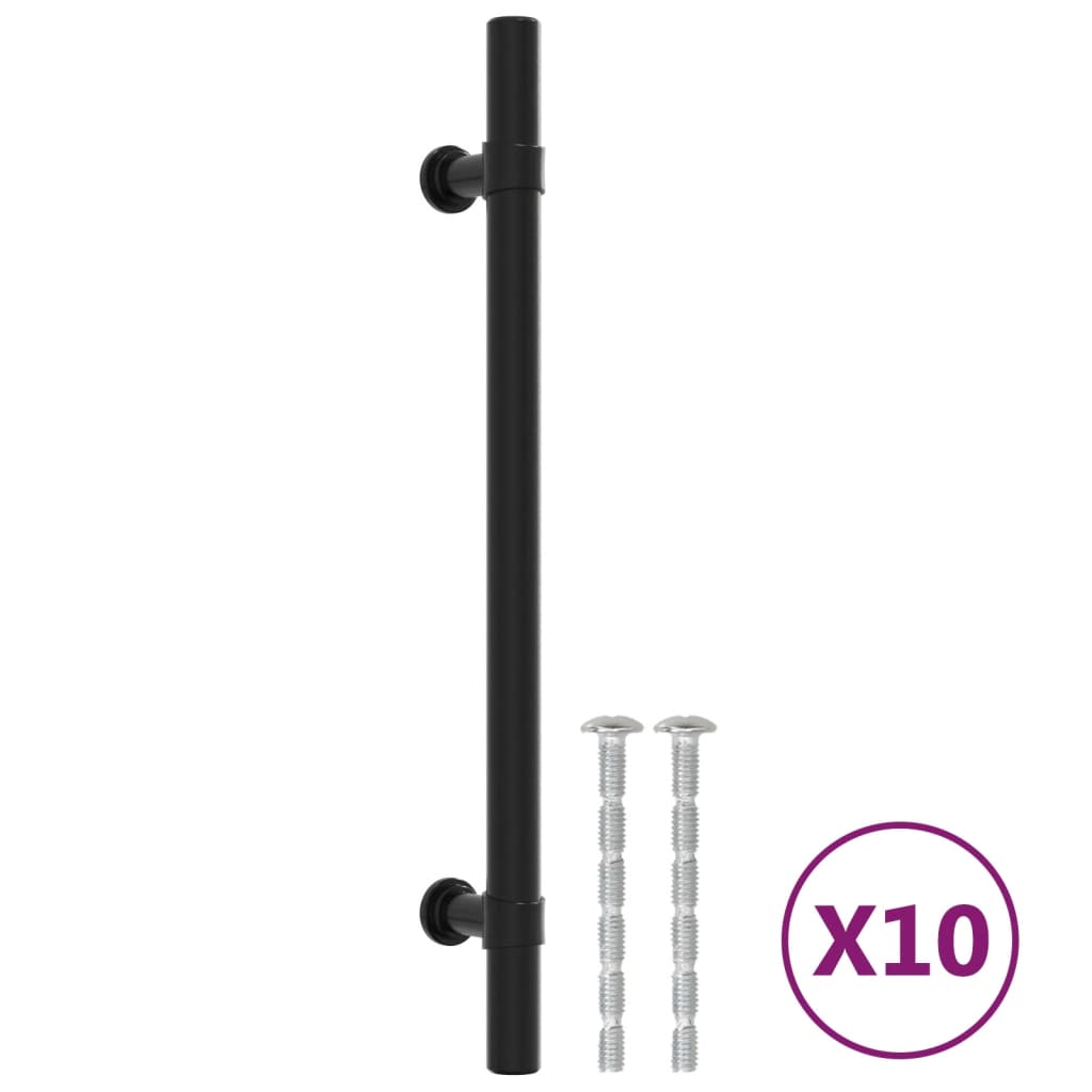 vidaXL Maniglie per Mobili 10pz Nere 160mm in Acciaio Inox