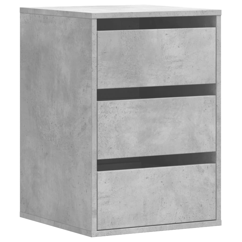 vidaXL Cassettiera Angolo Grigio Cemento 40x41x58cm Legno Multistrato