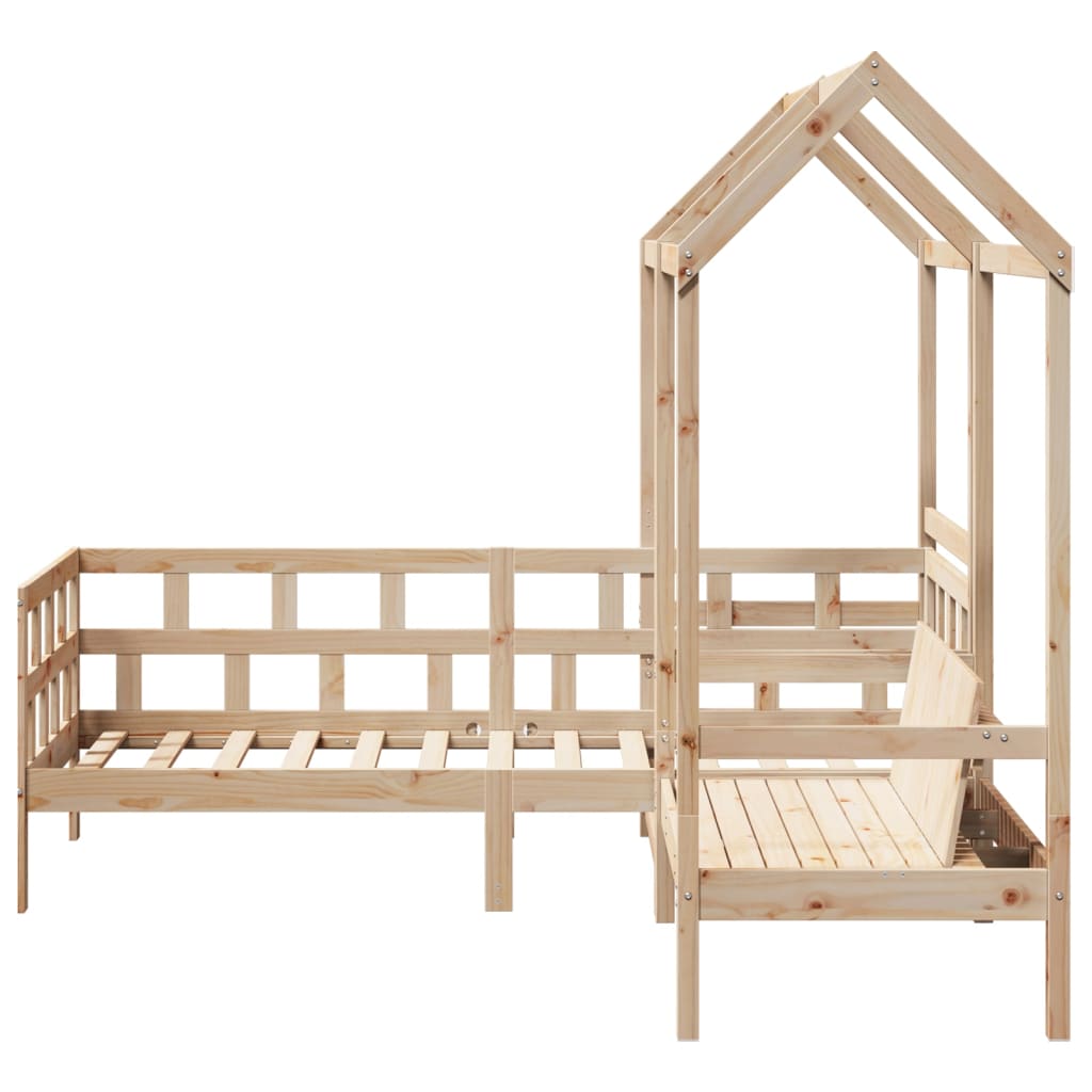 vidaXL Set Dormeuse con Tetto 90x200cm Legno Massello di Pino