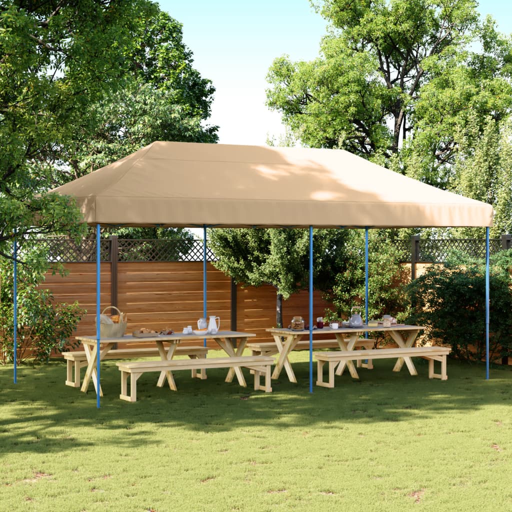 vidaXL Tenda da Festa Pieghevole Pop-Up Beige 580x292x315 cm