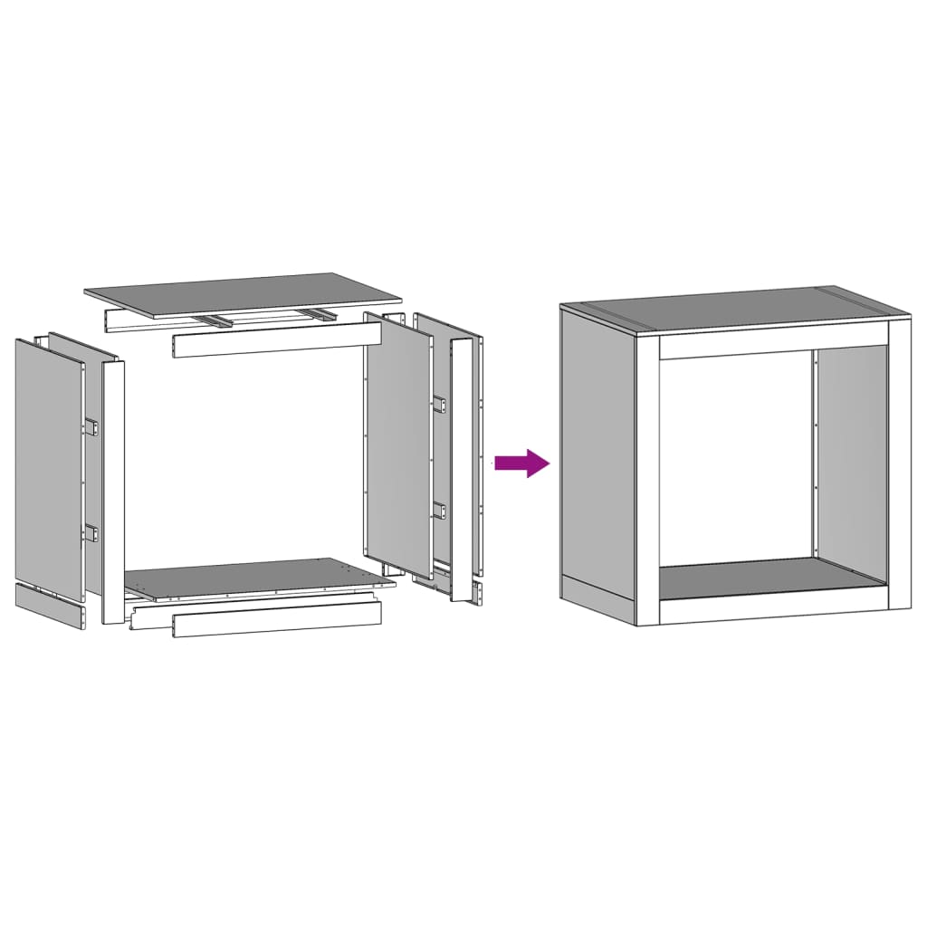 vidaXL Rastrelliera per Legna 60x40x60 cm in Acciaio Zincato