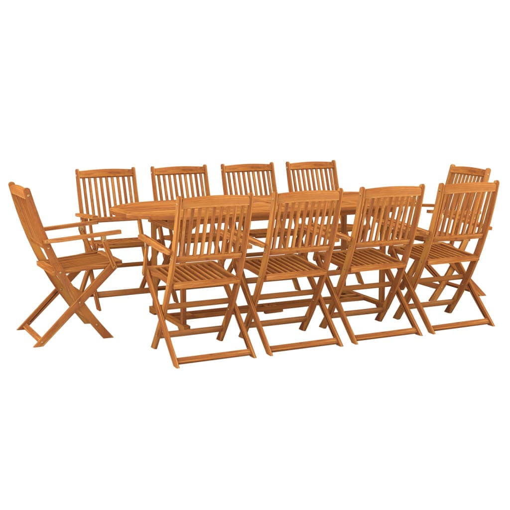 vidaXL Set da Pranzo da Giardino 11 pz 220x90x75 cm Massello di Acacia