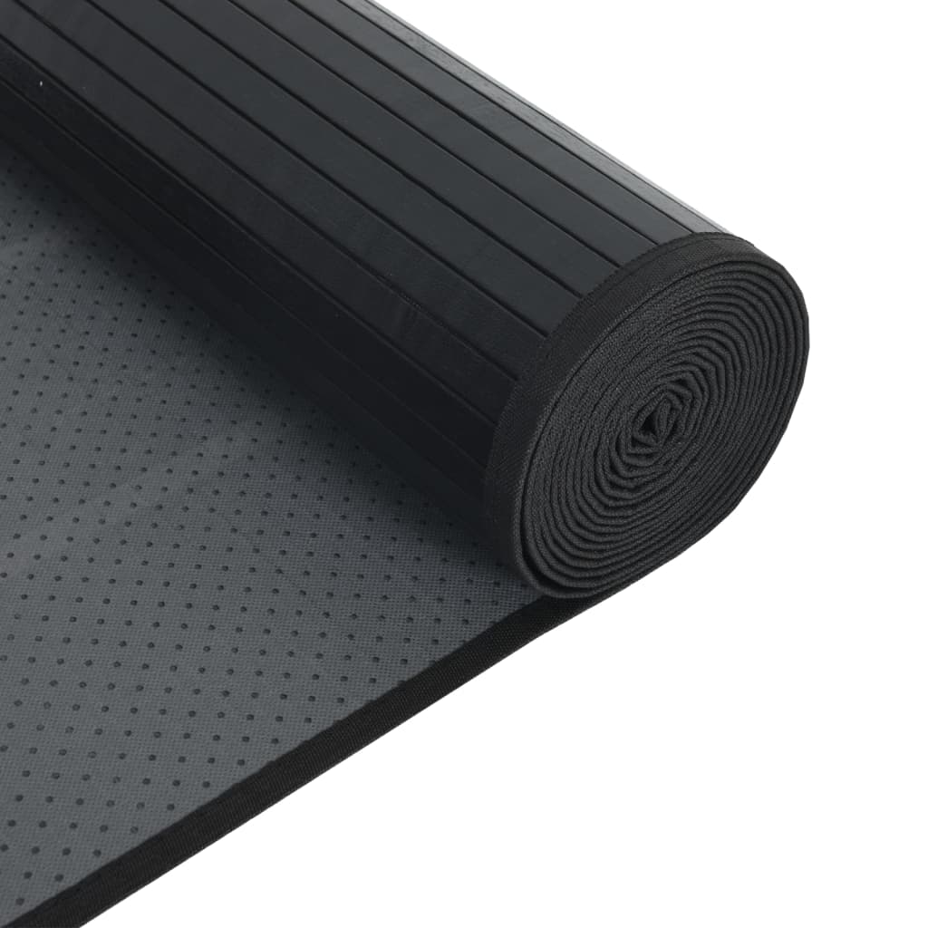 vidaXL Tappeto Rettangolare Nero 100x1000 cm in Bambù