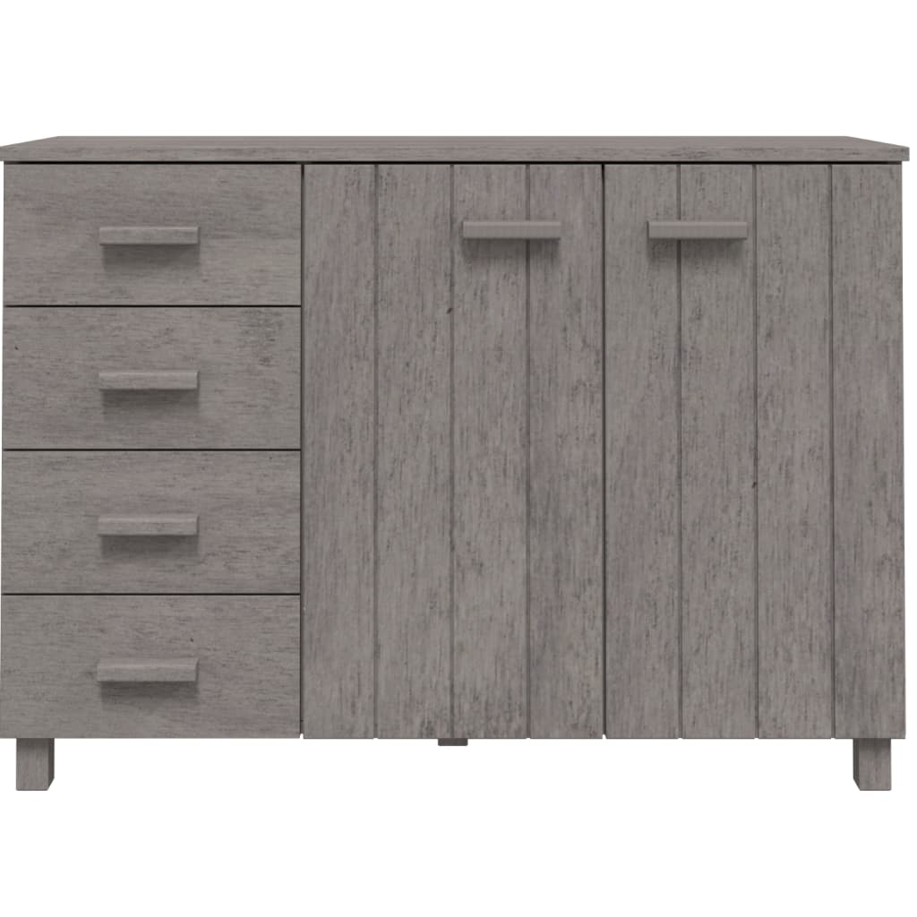 vidaXL Credenza HAMAR Grigio Chiaro 113x40x80cm Legno Massello di Pino