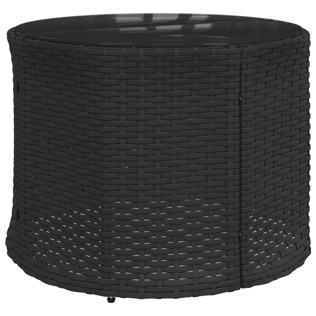 vidaXL Set Divani da Giardino Semicircolare 3 pz in Polyrattan Nero