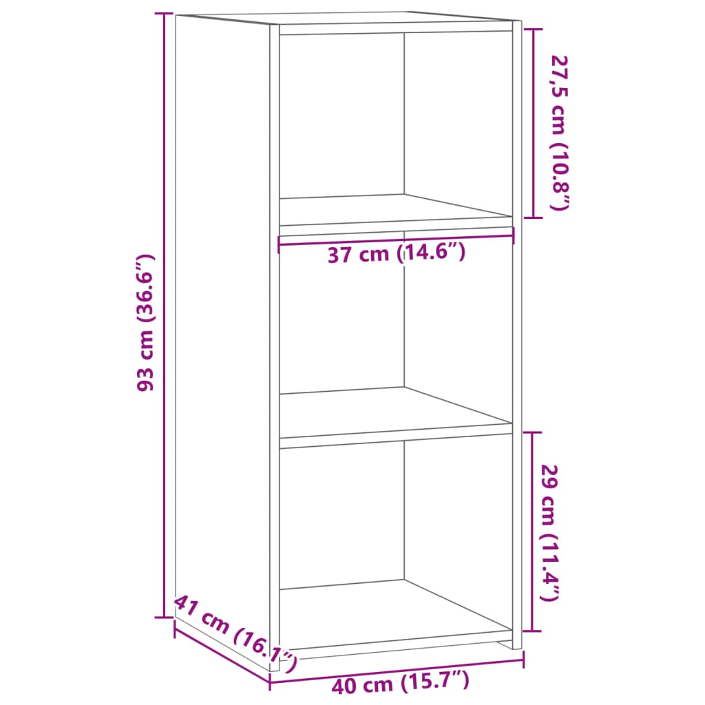 vidaXL Credenza Rovere Sonoma 40x41x93 cm in Legno Multistrato