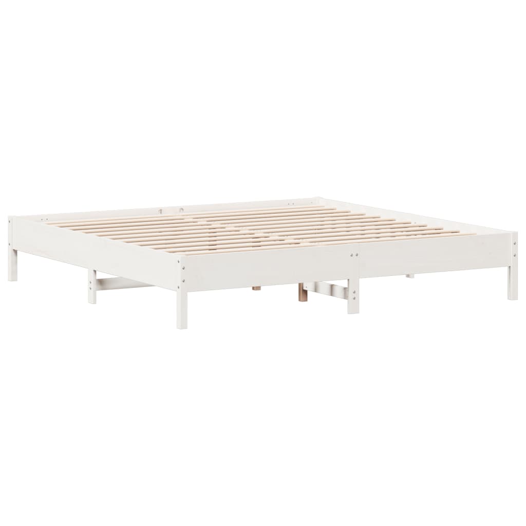 vidaXL Giroletto senza Materasso Bianco 200x200 cm Legno Massello Pino