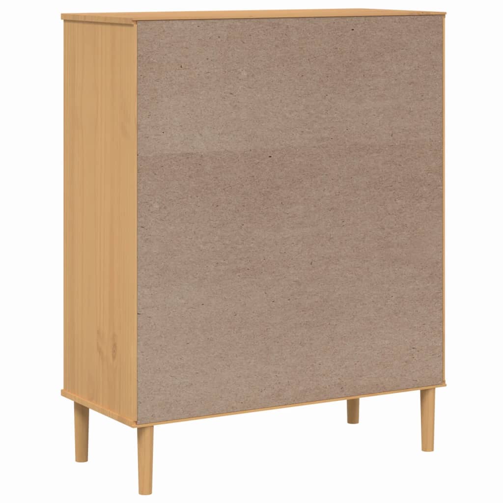 vidaXL Credenza SENJA Aspetto Rattan Marrone 90x40x112cm Massello Pino