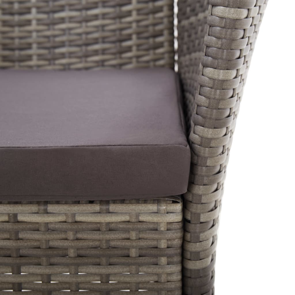 vidaXL Set Pranzo da Giardino 9 pz Polyrattan e Legno d'Acacia Grigio