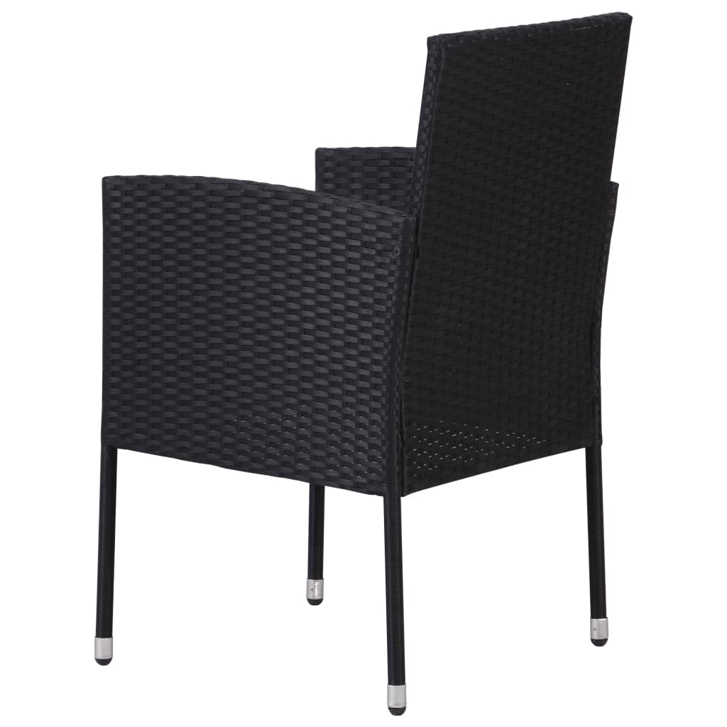 vidaXL Sedie da Giardino con Cuscini Bianco Crema 2pz Nere Polyrattan