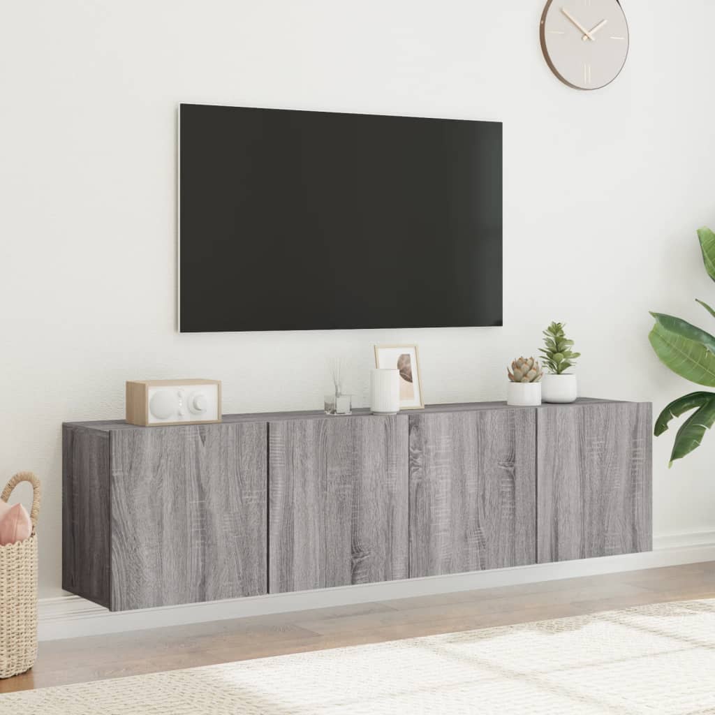 vidaXL Mobili TV a Parete 2pz Grigio Sonoma 80x30x41 cm