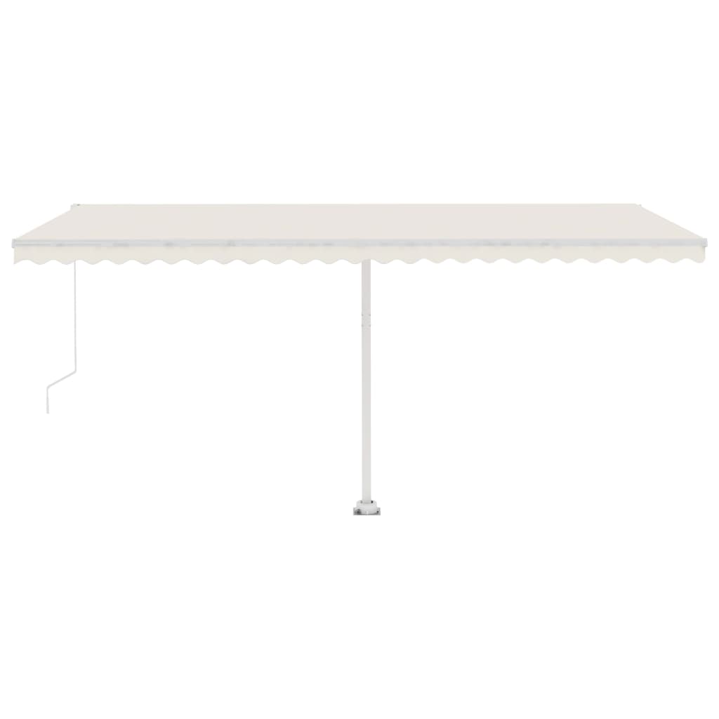 vidaXL Tenda da Sole Retrattile Manuale con LED 500x300 cm Crema